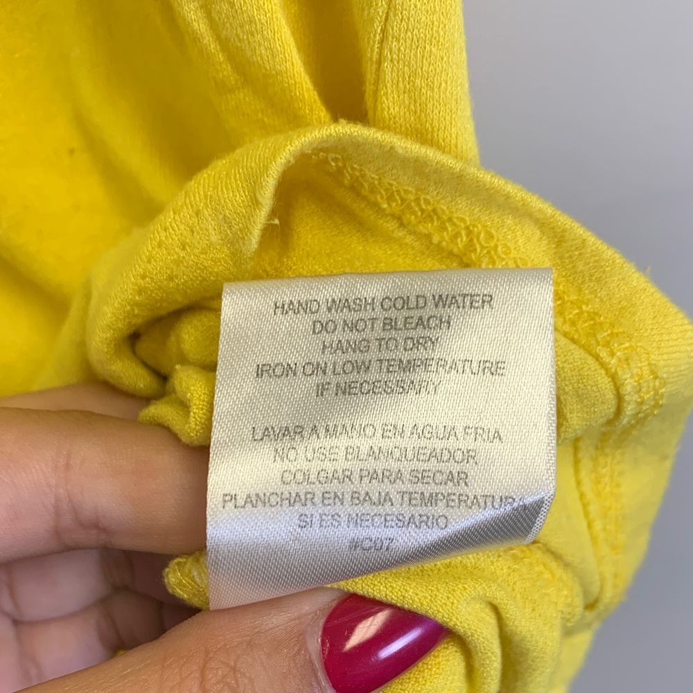 Yellow Lace Sleeve Women's Top - Picture 5 of 6